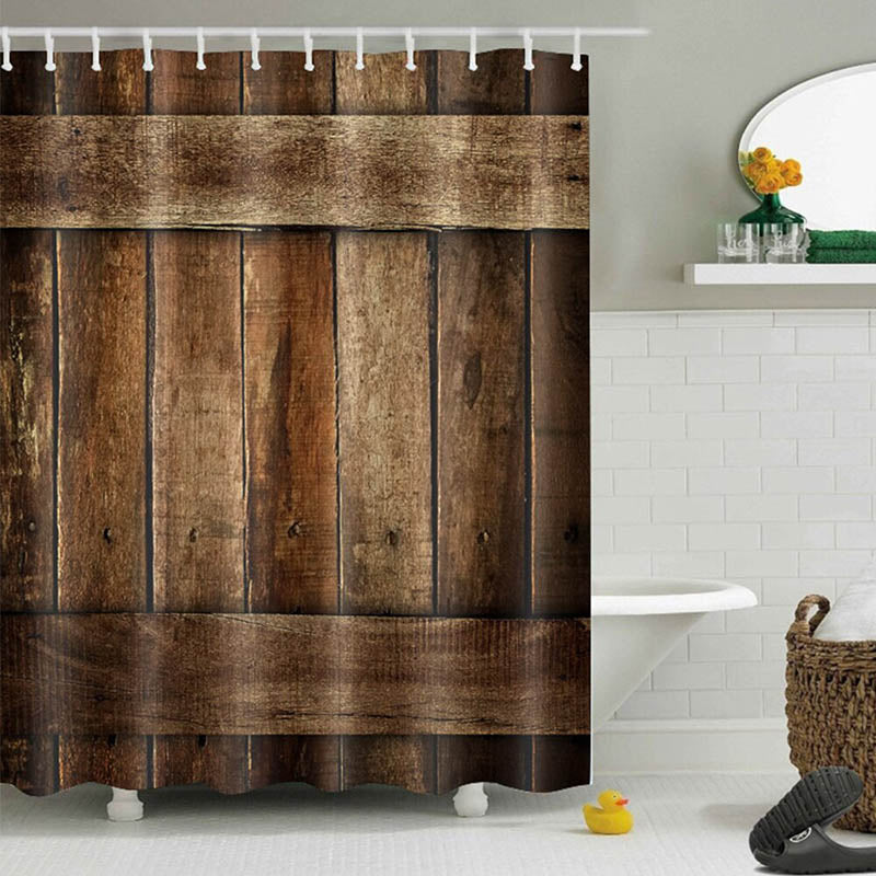 Vertical brown barn boards with horizontal cross rails at top and bottom