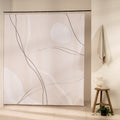 Fine continuous line and pale oval shapes drawn on an ecru panel