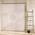 Central circle and cream arcs drawn tone on tone on an ivory panel