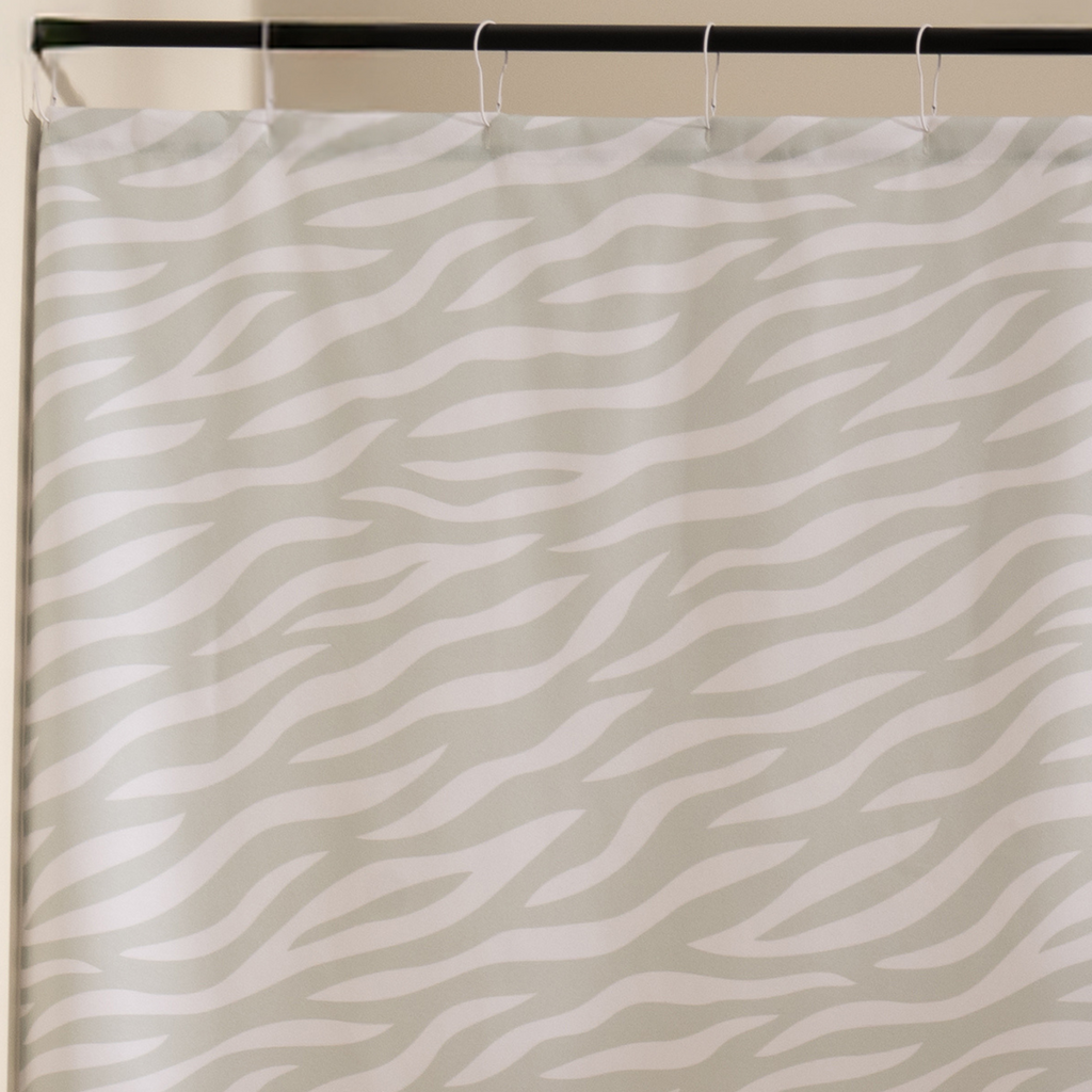 Close detail of the beige animal stripes on the woven fabric