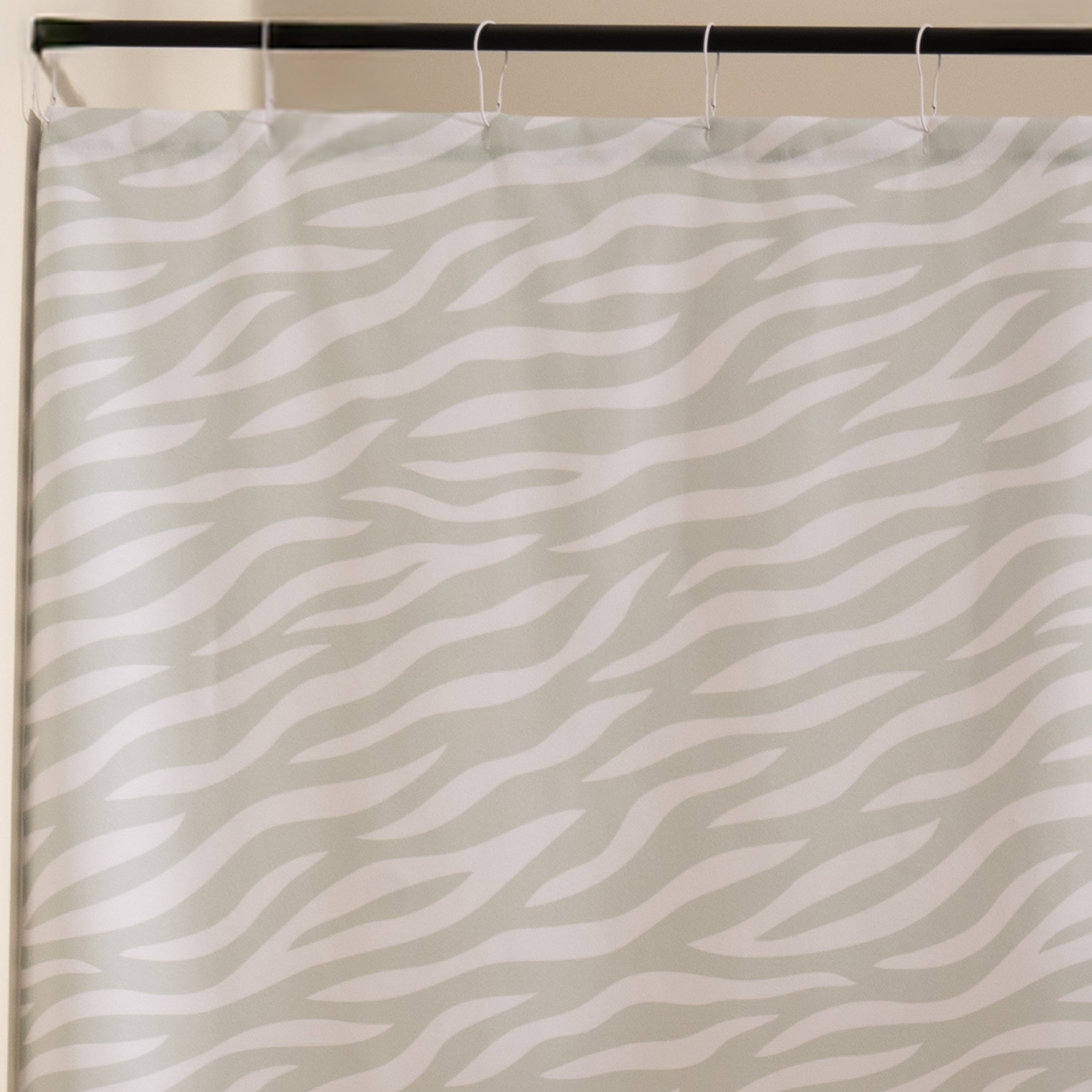 Close detail of the beige animal stripes on the woven fabric