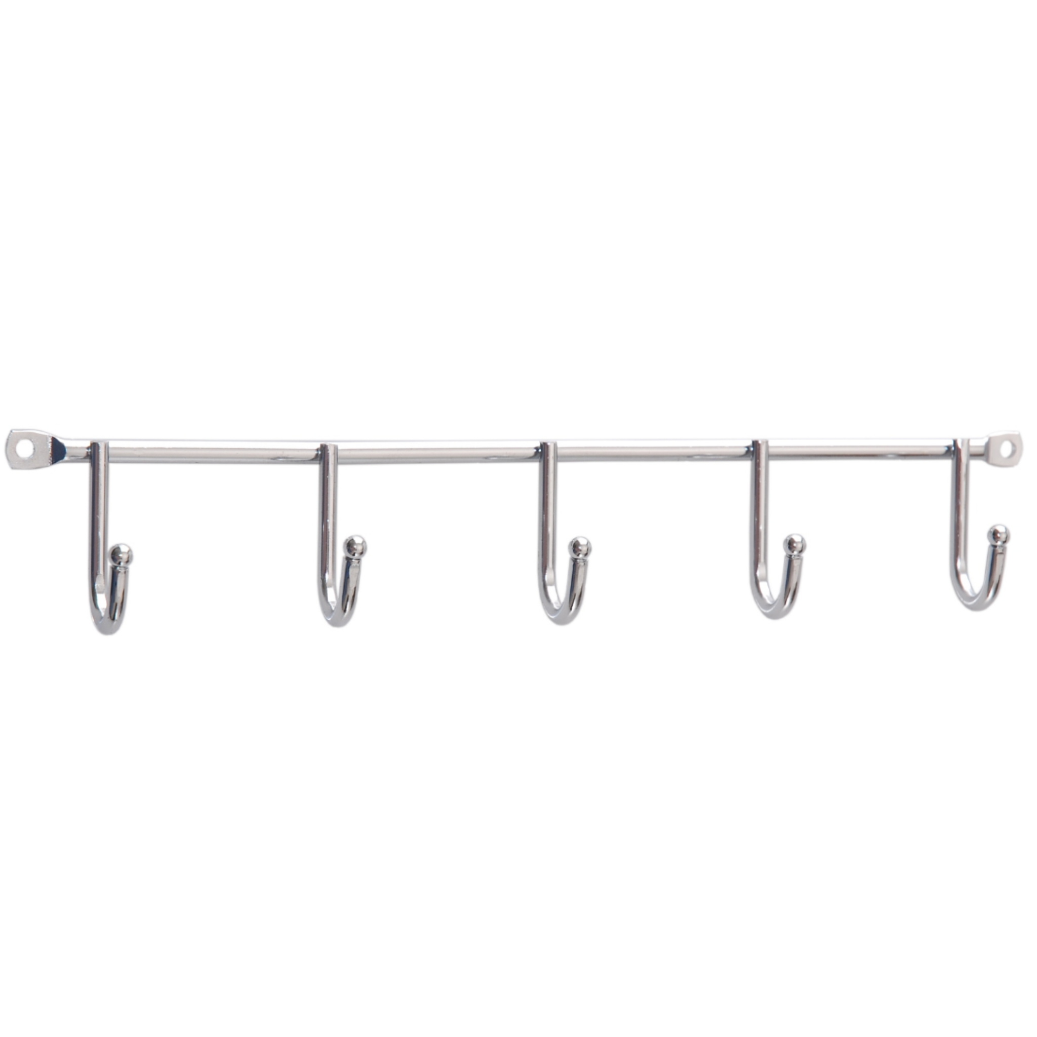 End detail of the stainless rail and its wall mounting bracket