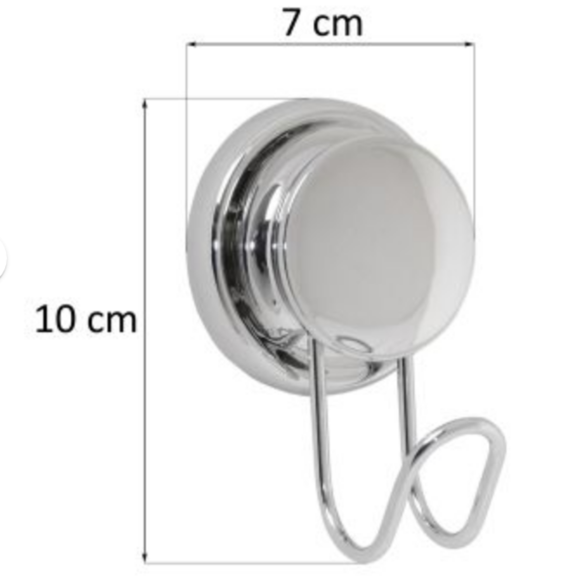 Brushed silver hook holding a folded towel against the bathroom wall