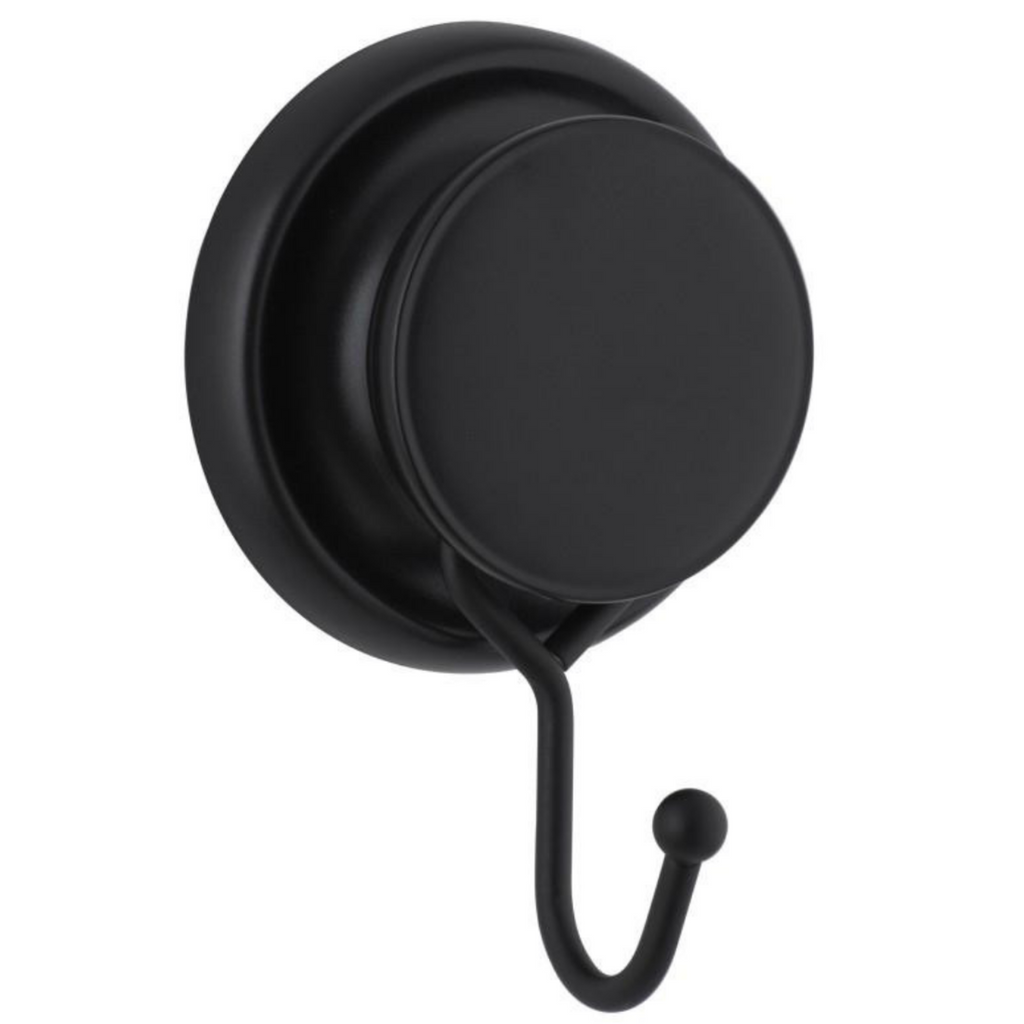 Close view of the matte black hook curve and its rounded finish