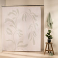 Even cream beige panel with a leafy branch drawn a shade darker