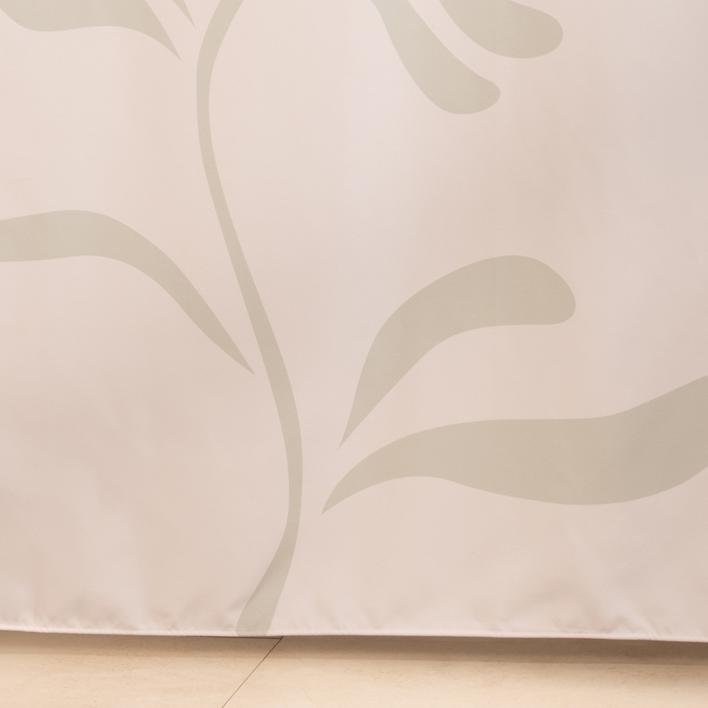 Close detail of the tone on tone beige branch on the weave