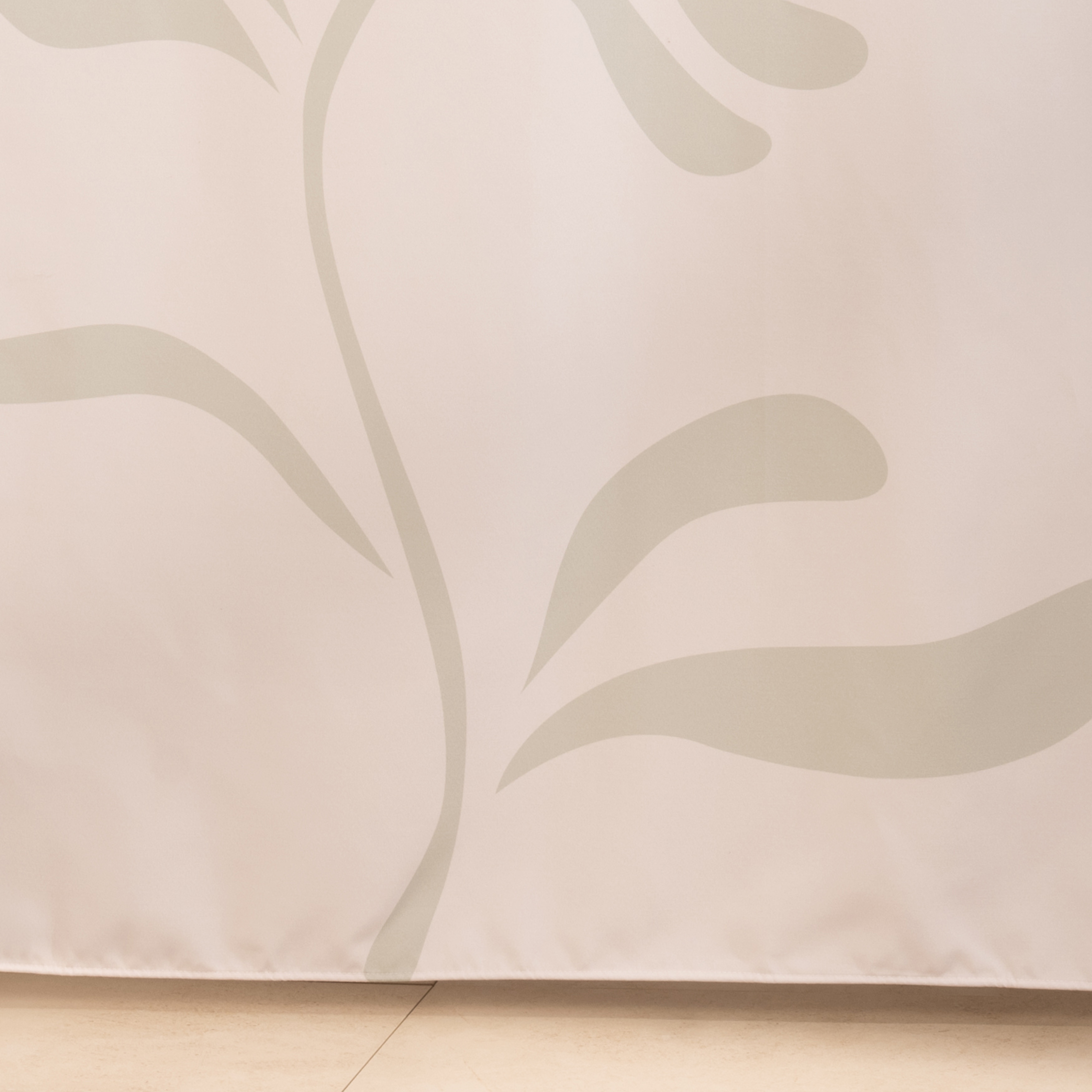 Close detail of the tone on tone beige branch on the weave