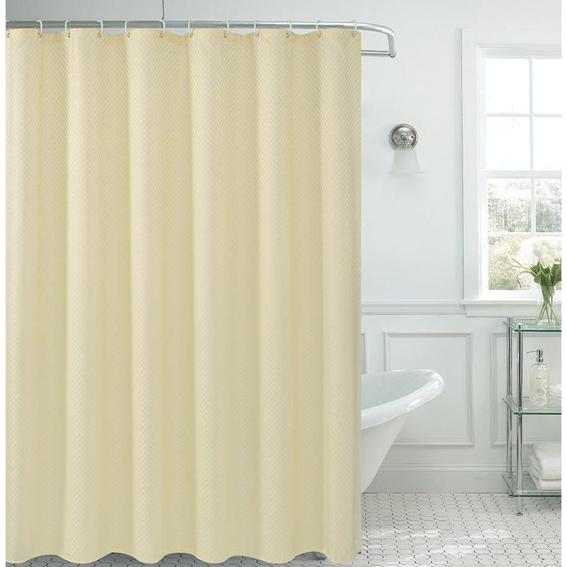 Plain cream panel with a small waffle check texture over the full drop