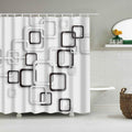 Rounded squares outlined in black and white repeating with a three dimensional depth effect