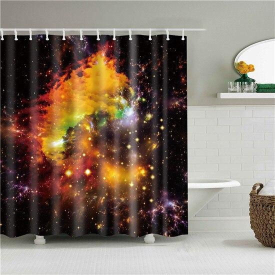 Orange and red nebula glowing at the centre of a black starfield