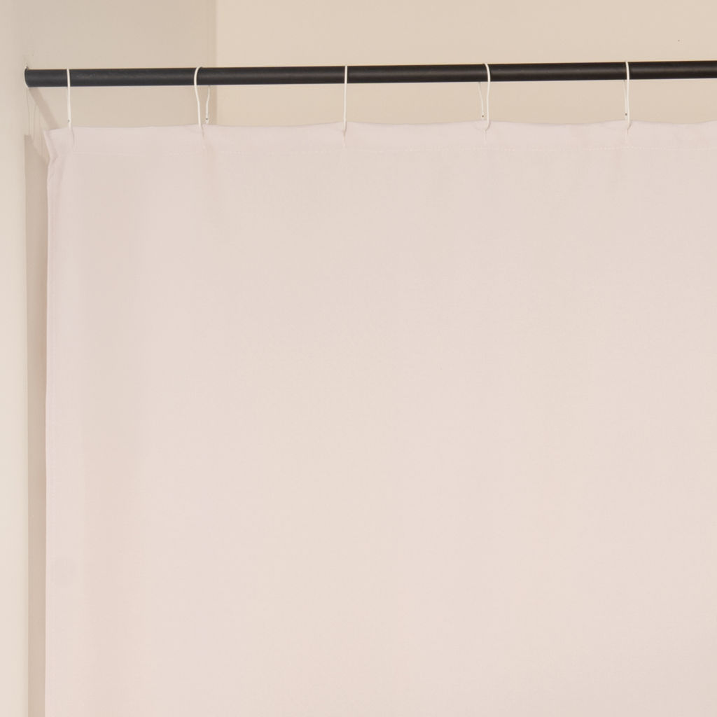 Close detail of the fine blush line work across the white weave