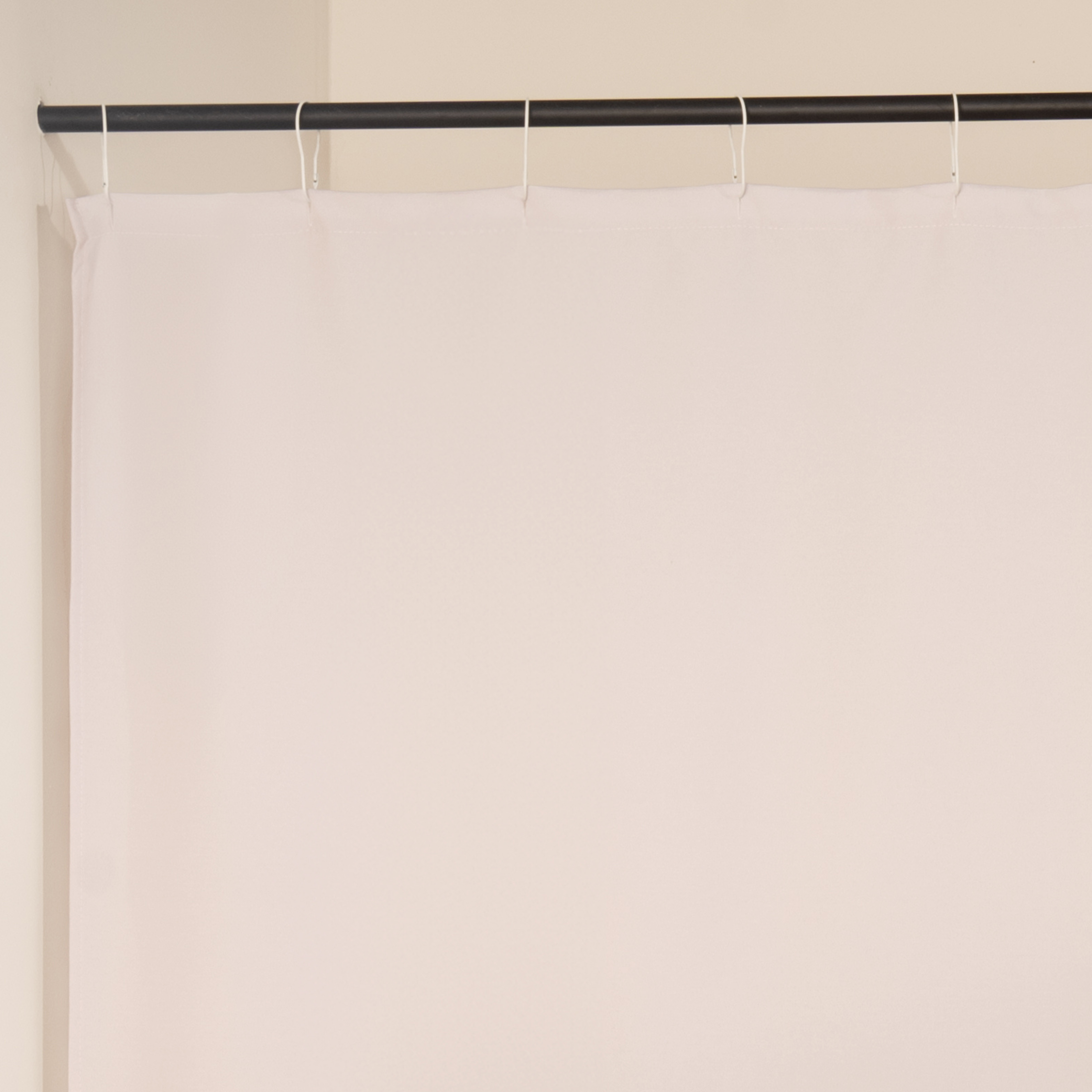 Close detail of the fine blush line work across the white weave