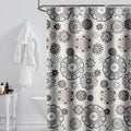 Large mandala medallions in grey turquoise and burgundy on warm cream