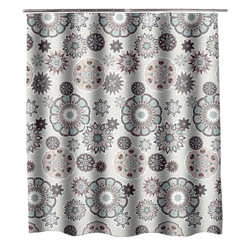 Boho medallion panel shown hanging with soft even pleats