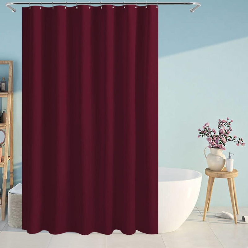 Deep wine red panel with even vertical folds and no pattern at all