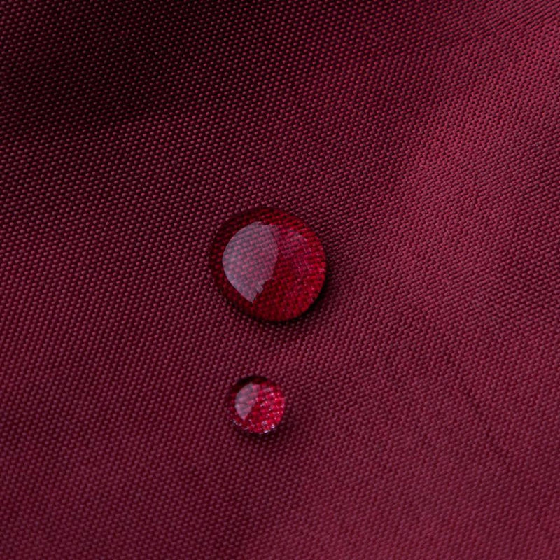 Close detail of the burgundy fabric showing its matte even surface
