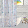 Fully transparent panel with raised iridescent cube relief across the surface
