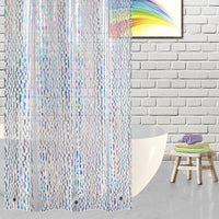 Fully transparent panel with raised iridescent cube relief across the surface