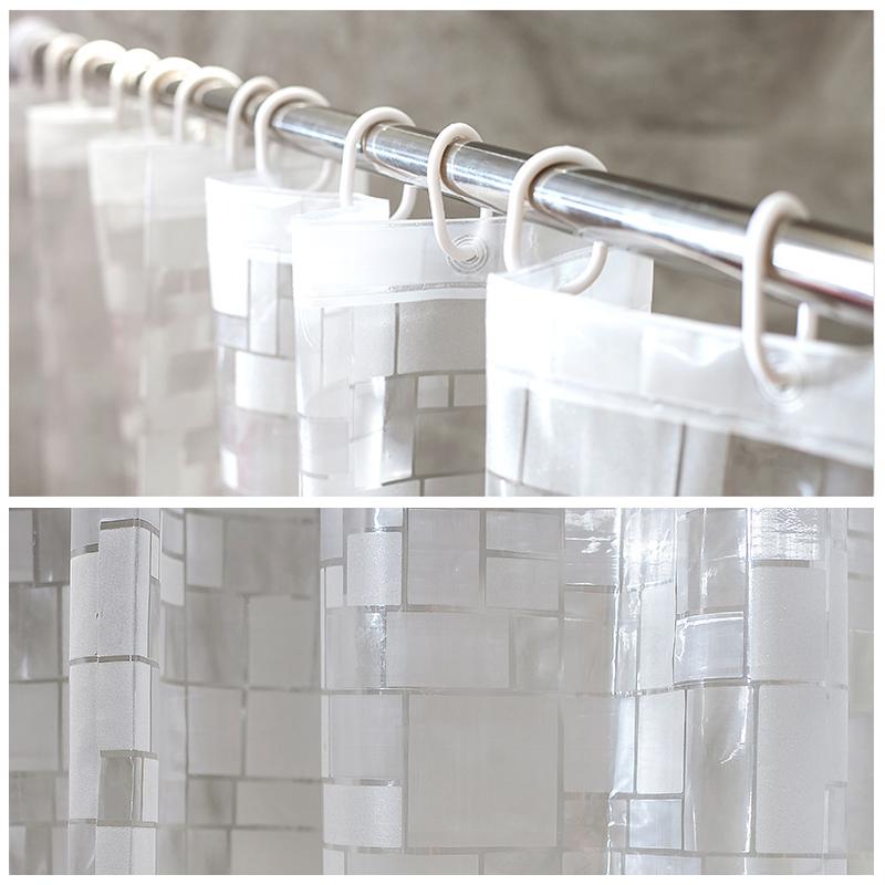 Full drop of the transparent silver square curtain hanging