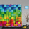 Raised glossy cubes shifting from blue and green to yellow, orange and pink