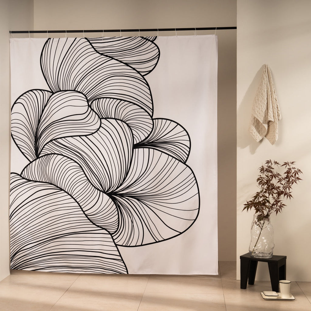 Densely hatched black curves filling the upper half of a white panel
