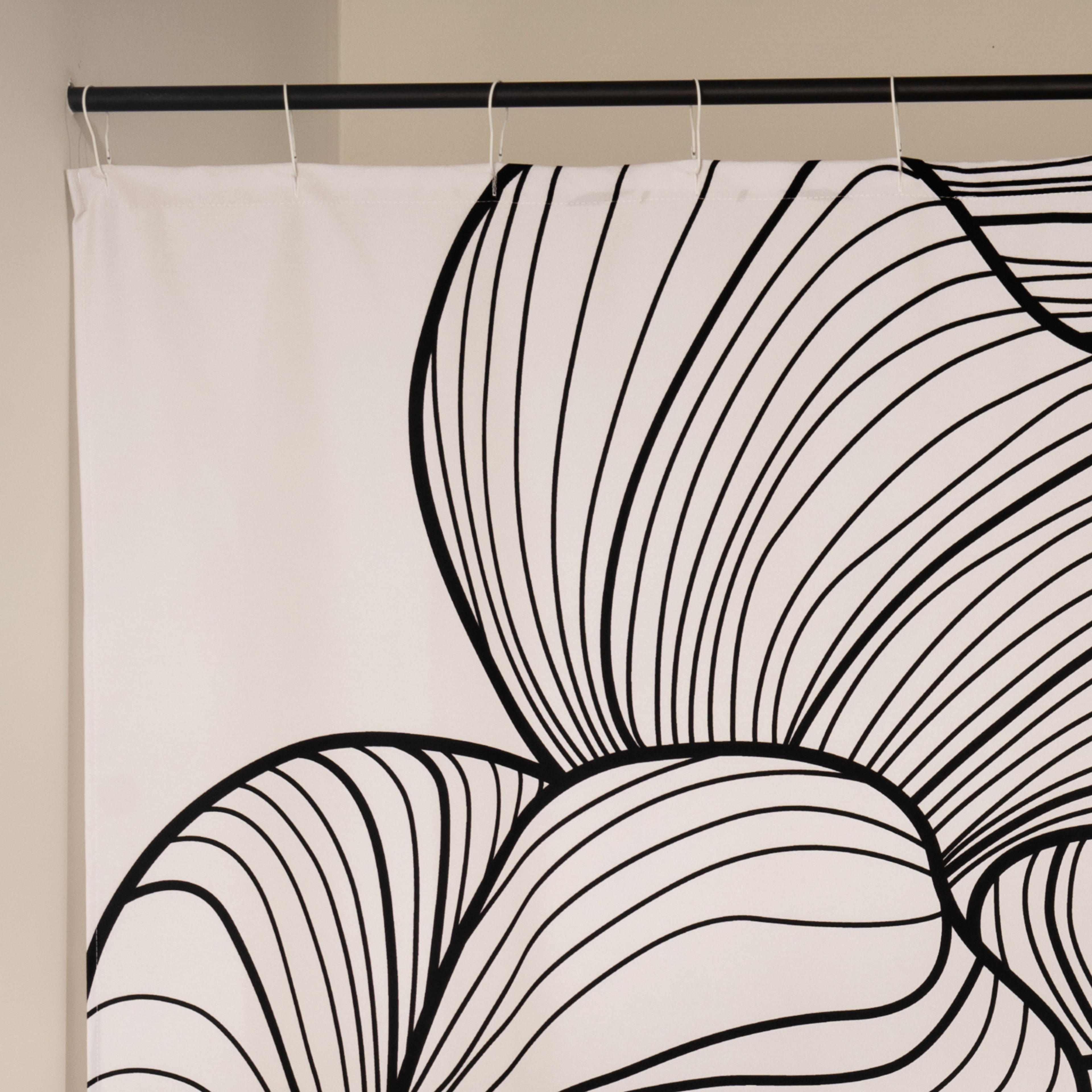 Close detail of the tight black hatching inside the drawn curves