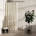 Warm plain cream panel with a fine waffle weave and soft drape