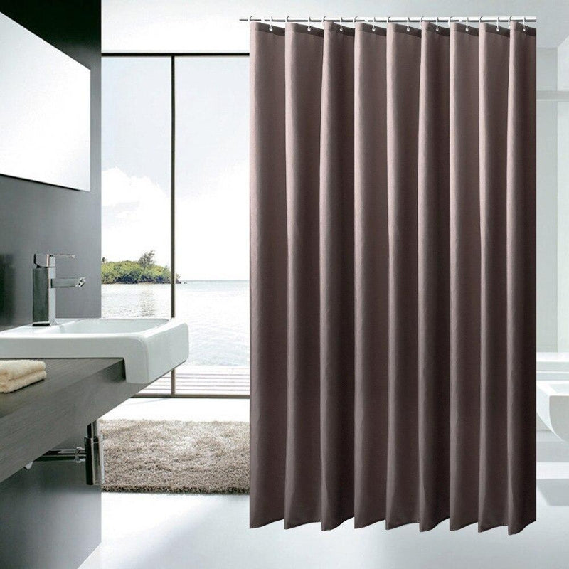 Solid deep chocolate brown panel with thick folds and metal top eyelets