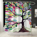Ink tree of life whose leaves each hold a different colored pattern