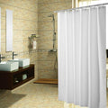 Plain matte white fabric panel with a clean hem and metal top eyelets