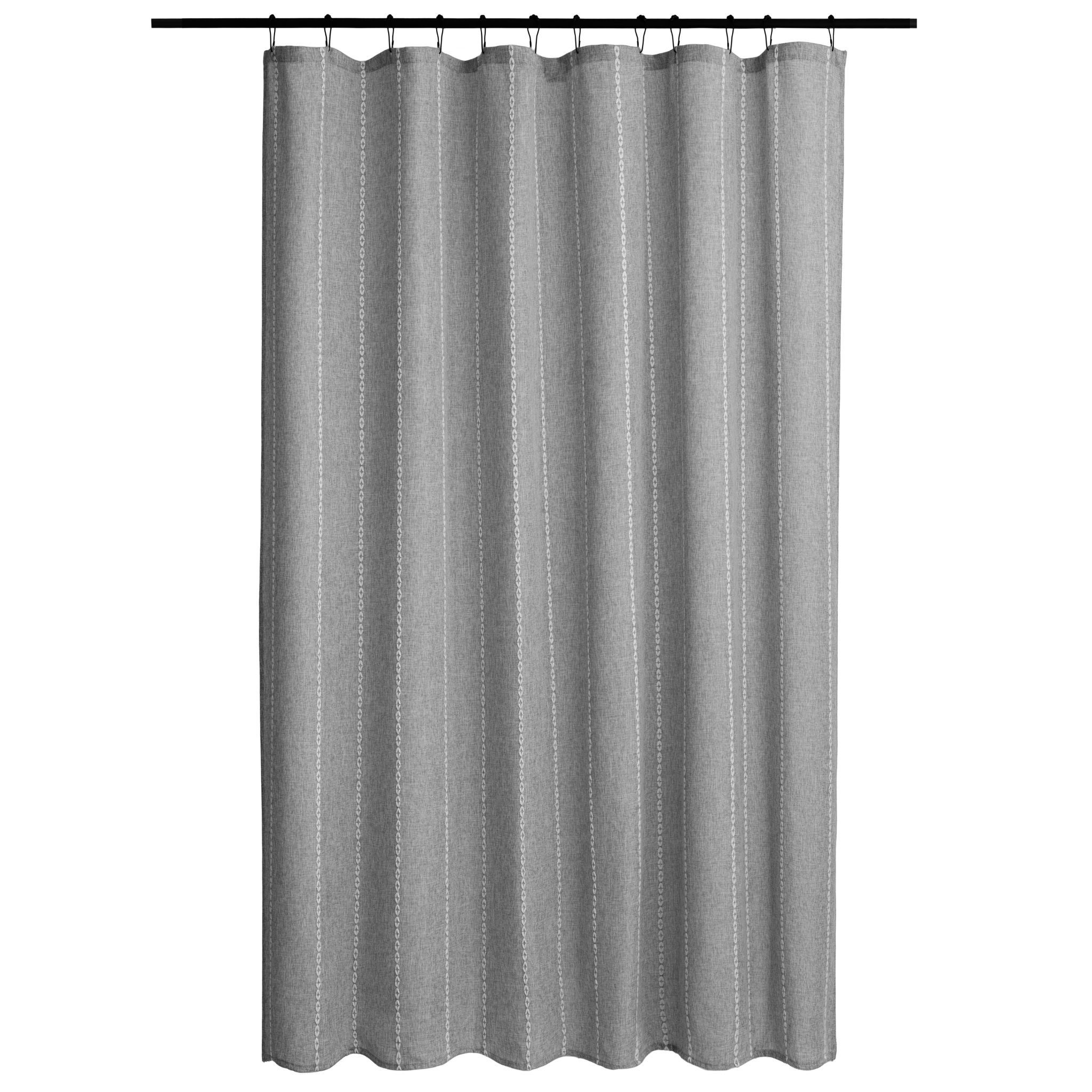 Upper hem of the grey panel showing its reinforced hanging eyelets