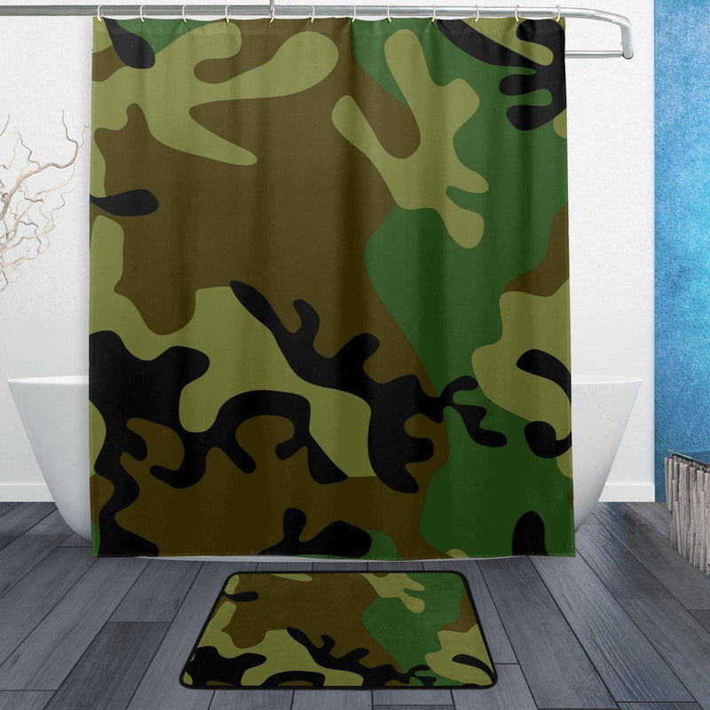Olive and light green camouflage patches with wide black areas across the panel