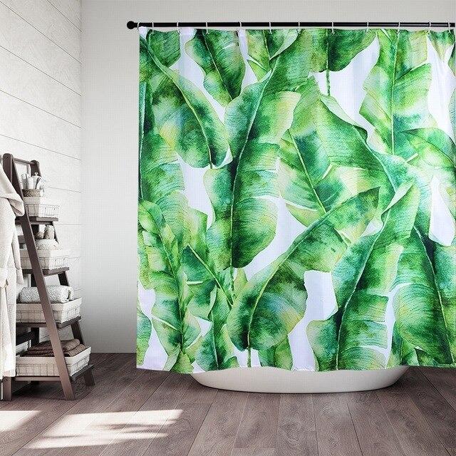 Large bright green banana palm fronds painted edge to edge in watercolor