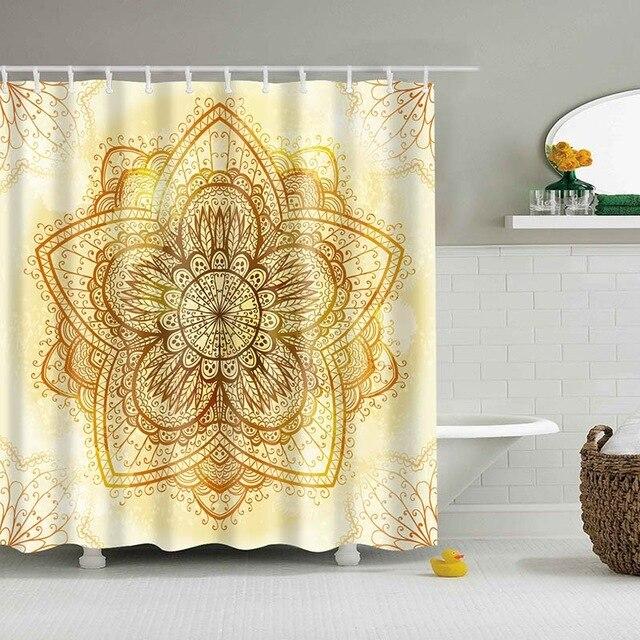 Finely traced gold mandala with dense symmetrical ornament on a cream background