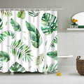Scattered watercolor monstera, banana and palm leaves isolated on white