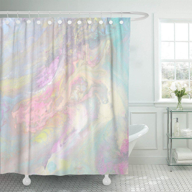 Blended pastel veils of pink, lilac, sky blue and aqua with soft edges