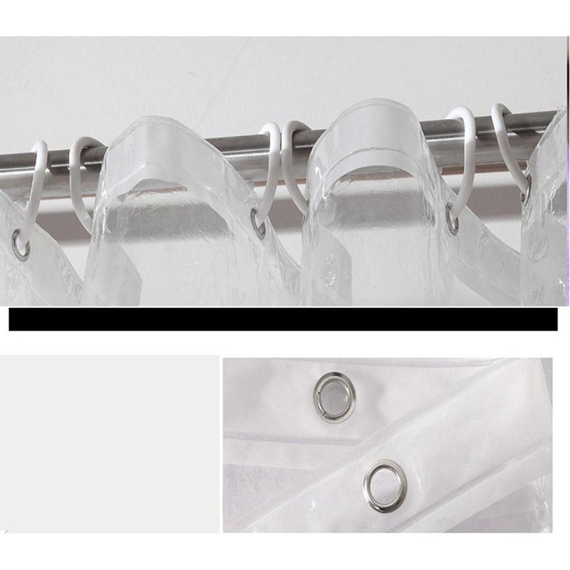 Top edge of the clear film panel with its reinforced hanging holes