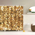 Close carpet of square gold sequins catching bright and dark reflections