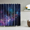 Dense star field with a violet and turquoise nebula low on midnight blue
