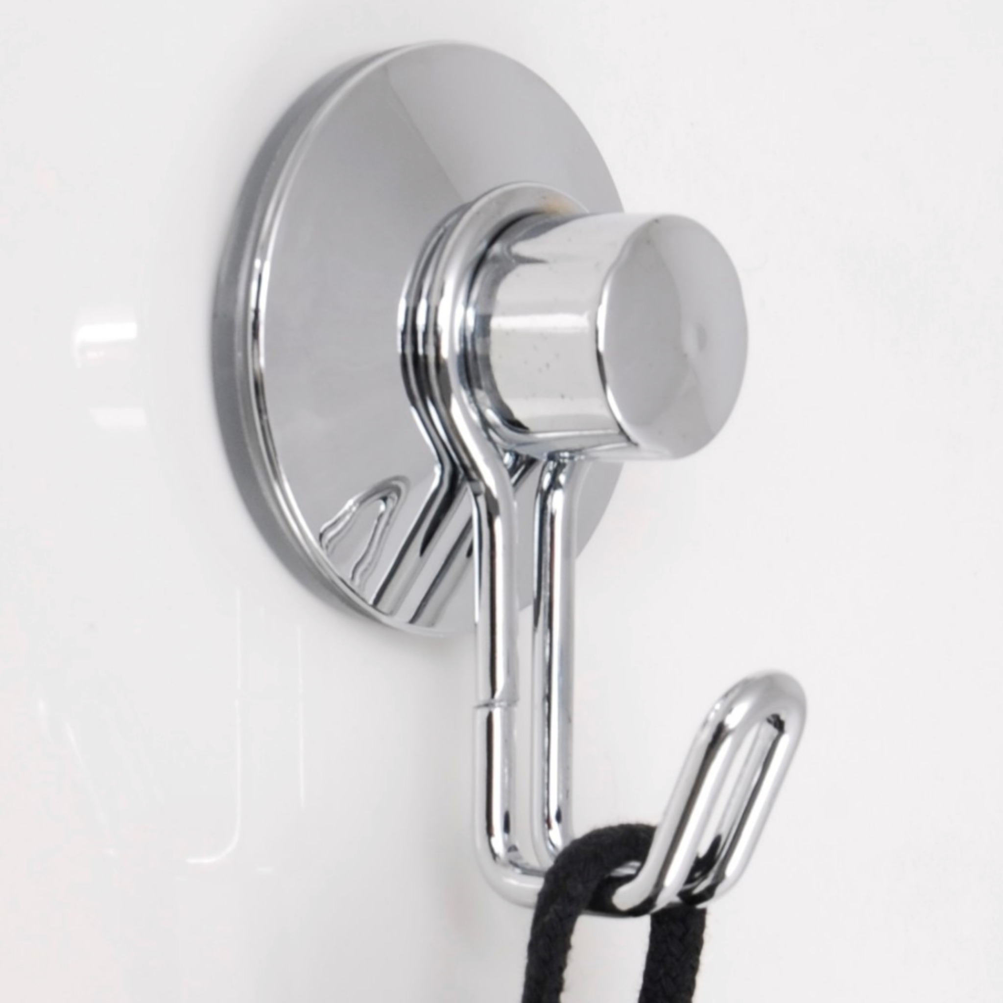 Slim brushed silver wall hook with a rounded minimalist profile