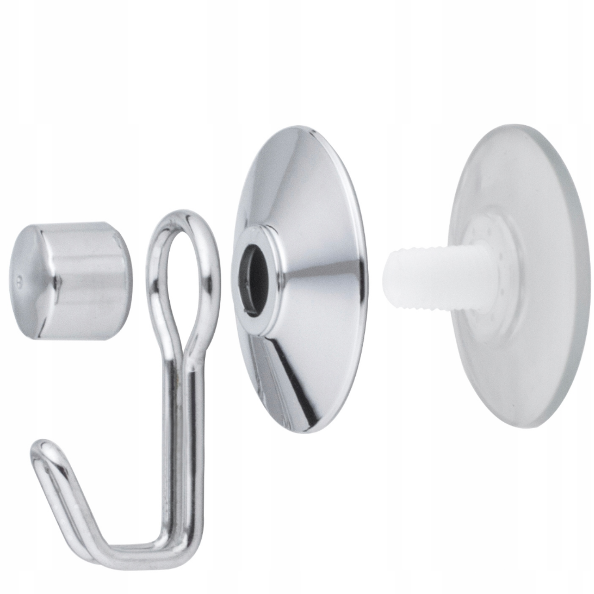 Adhesive pad shown on the reverse of the minimalist silver hook