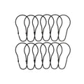 Twelve matte black lacquered pear shaped rings in two rows of six