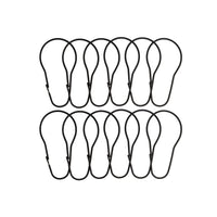 Twelve matte black lacquered pear shaped rings in two rows of six