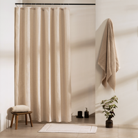Natural beige linen look panel with fine raised vertical ribs