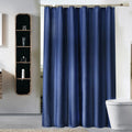 Deep plain navy panel with visible matte textile grain and heavy folds