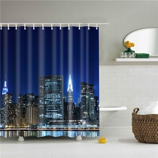 Deep navy sky above a lit city skyline reflected in dark water