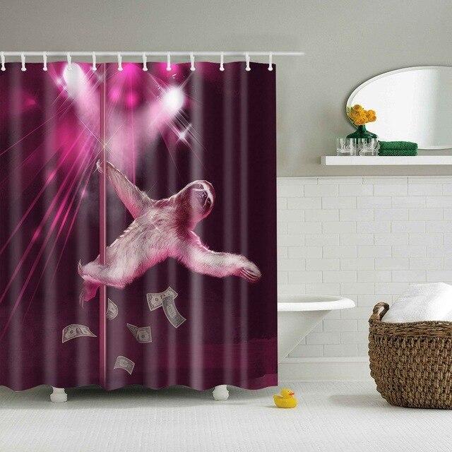 Sloth with arms flung wide on a deep purple to magenta gradient with beams