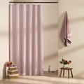 Mauve pink stripes alternating evenly with white on matte fabric