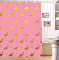 Gold flamingos repeating evenly across a soft plain pink ground