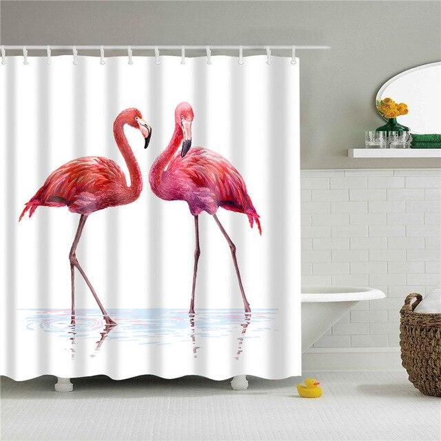 Two realistic pink flamingos facing each other with reflections on white